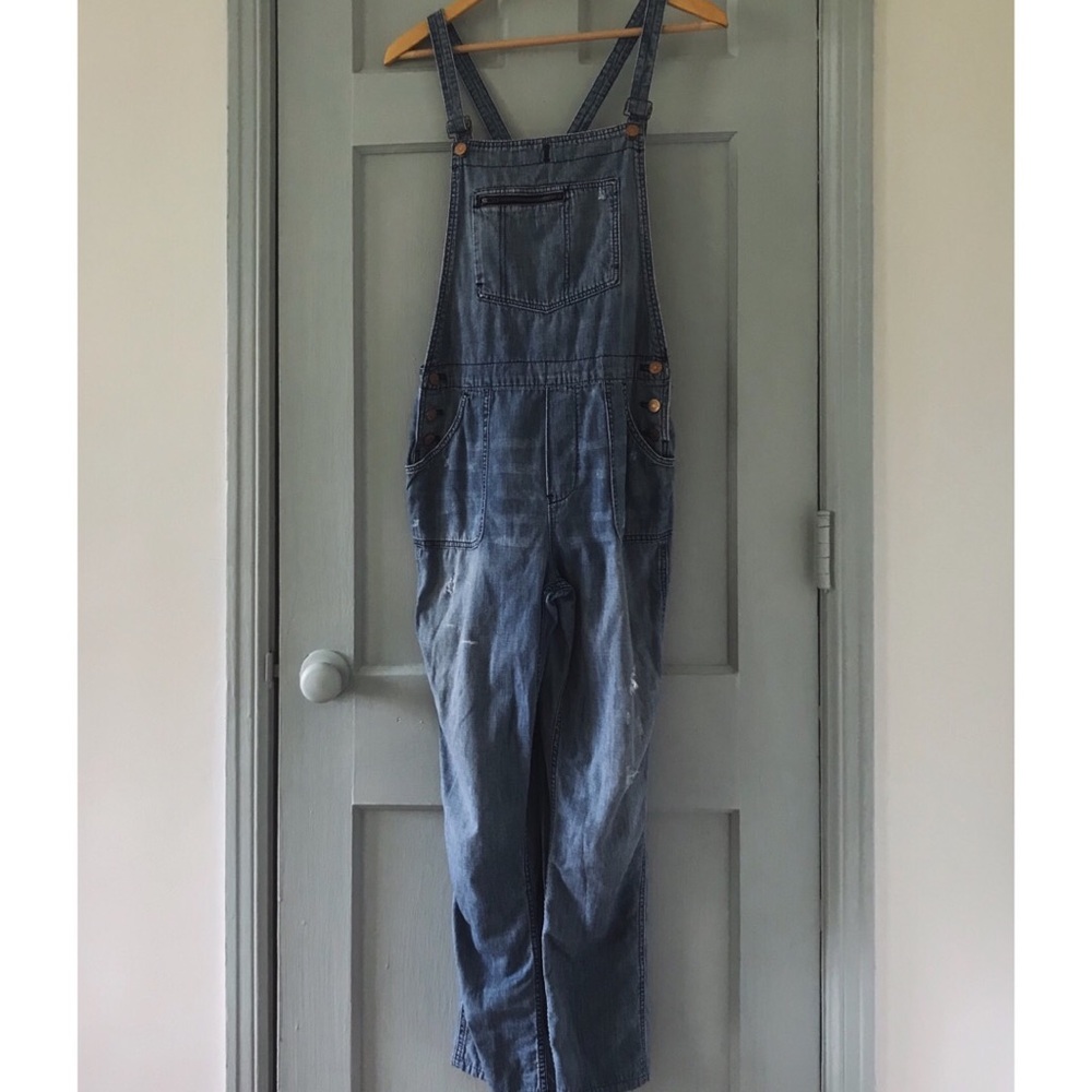 Madewell slim chambray overalls